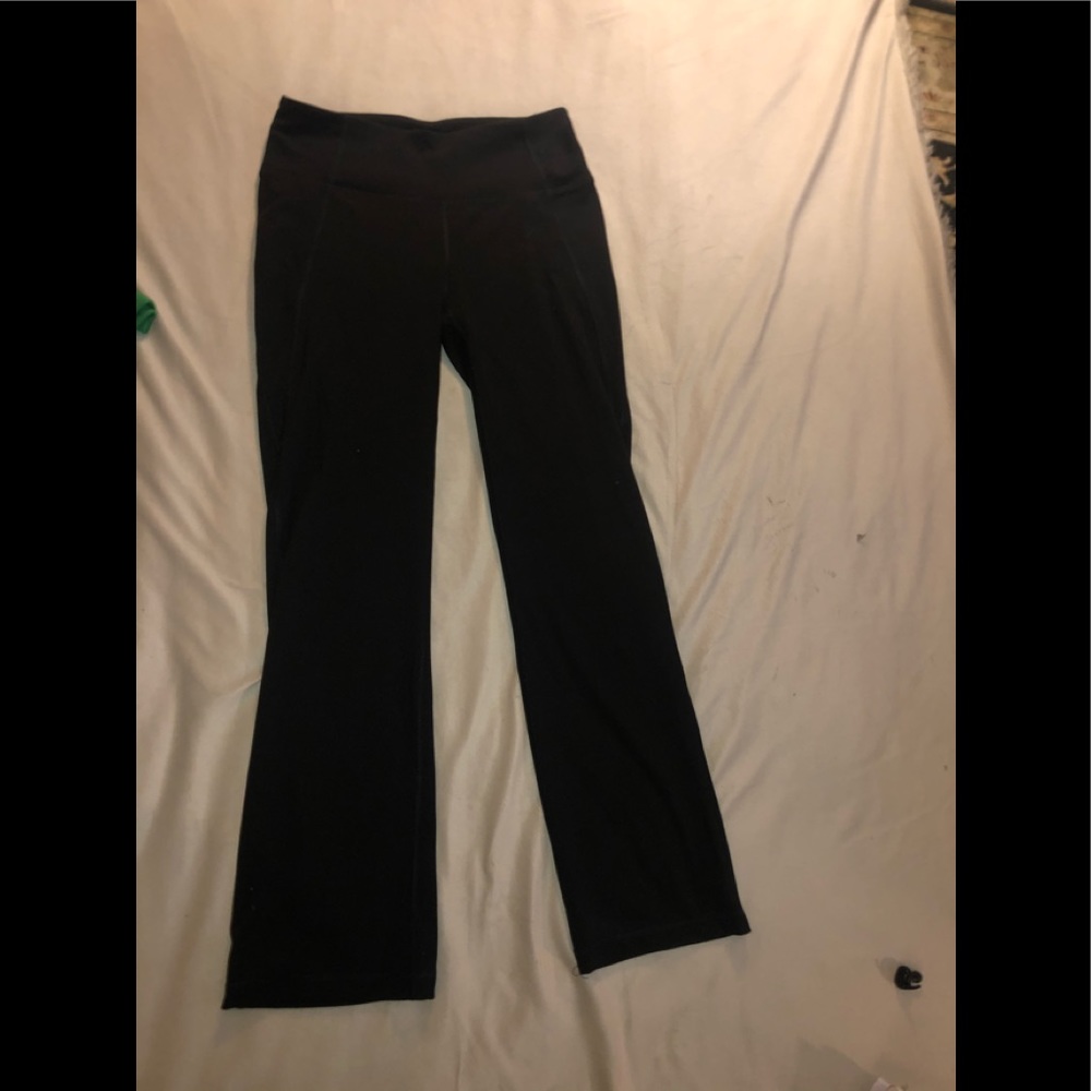 Flared black workout pants